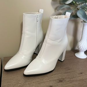 Faux leather booties